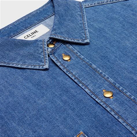 celine cropped denim shirt.